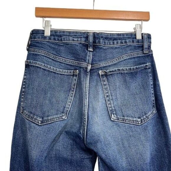 Old Navy High Waisted Button Fly OG Straight Ripped Cut Off Jeans Raw Hem 6 - Picture 7 of 9